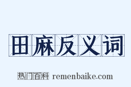 田麻反义词是什么意思的图片